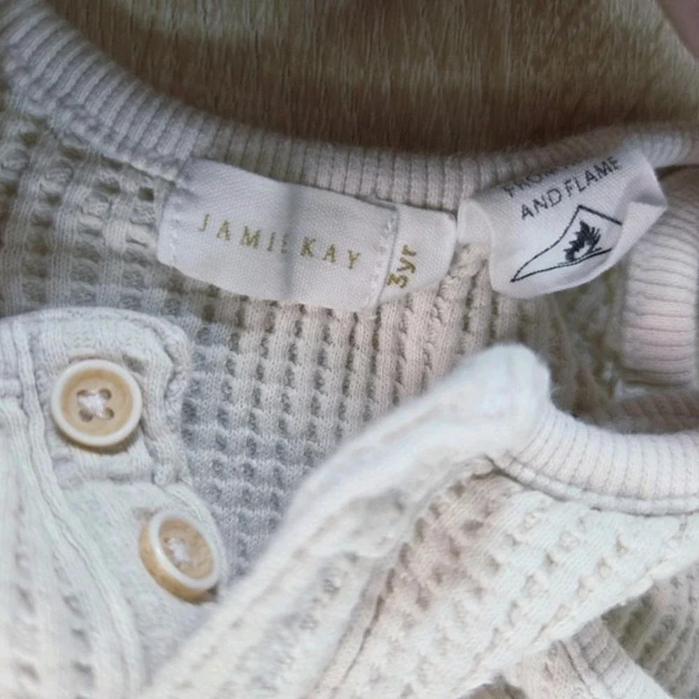 Kyte Baby + Jamie Kay 3T Romper Bundle Bamboo Waffle‎ Neutral Set